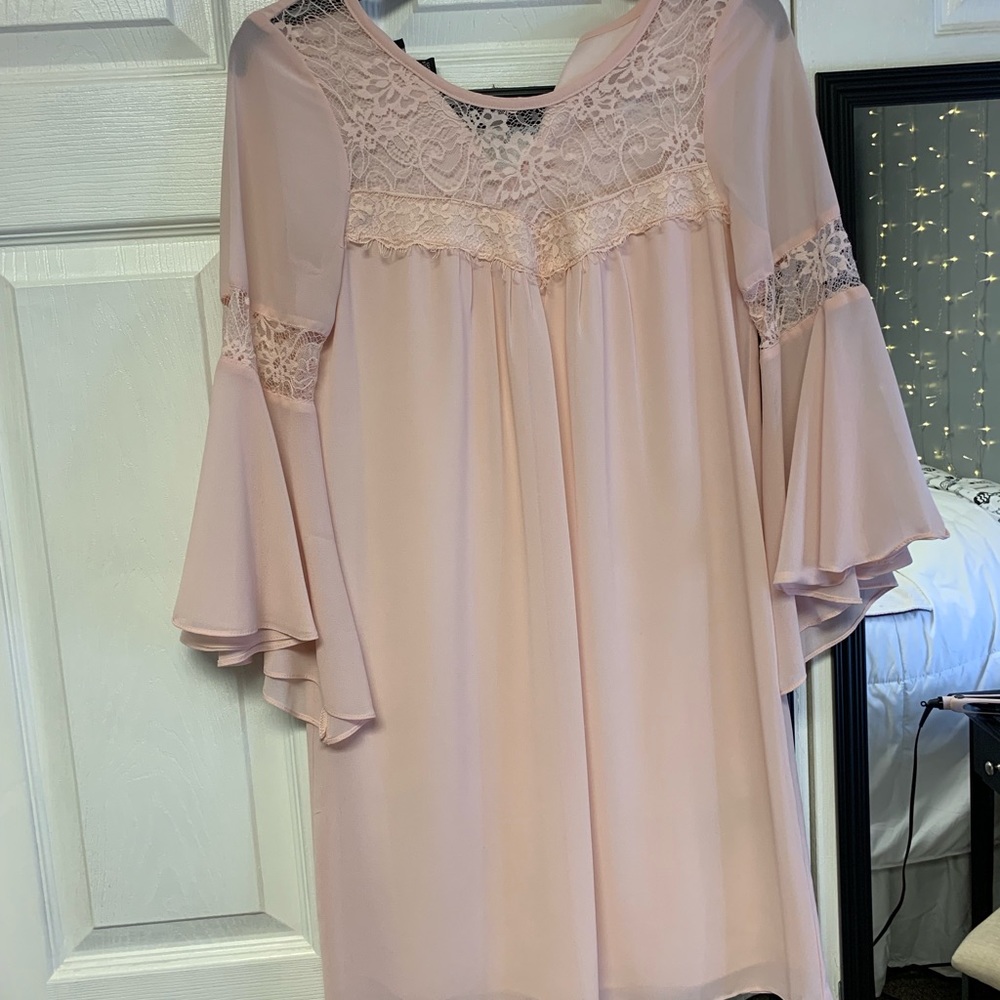Baby pink chiffon dress